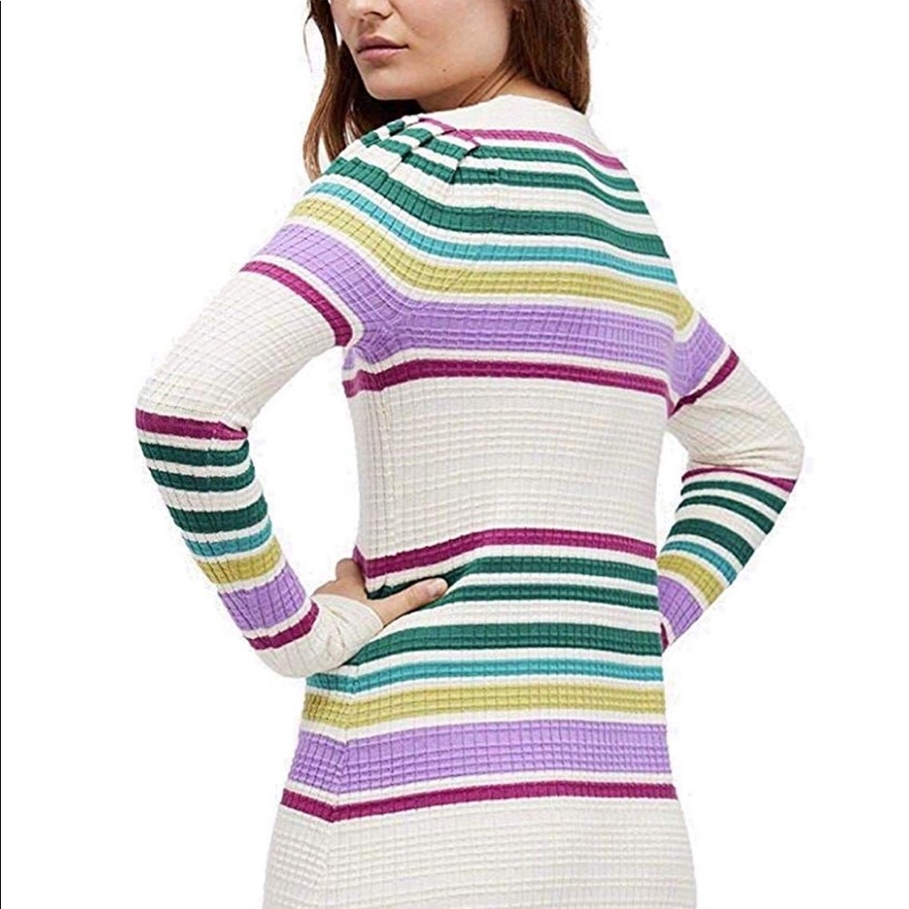 Free People striped long sleeve sweater dress - Picture 2 of 8